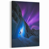 Aurora Ice Climb - Scenic Cave Wall Art for Adventurous Interiors