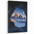 Moonlit Mountain View - Scenic Cave Wall Art for Modern Interiors