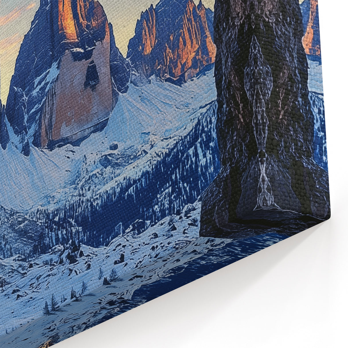 Moonlit Mountain View - Scenic Cave Wall Art for Modern Interiors