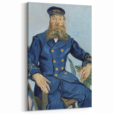 Van Gogh Art Prints - Portrait of Joseph Roulin in Navy and Gold