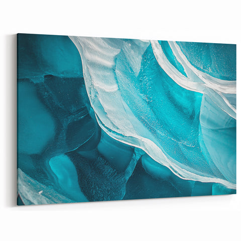 Turquoise Ice Layers - Scenic Cave Wall Art for Modern Interiors