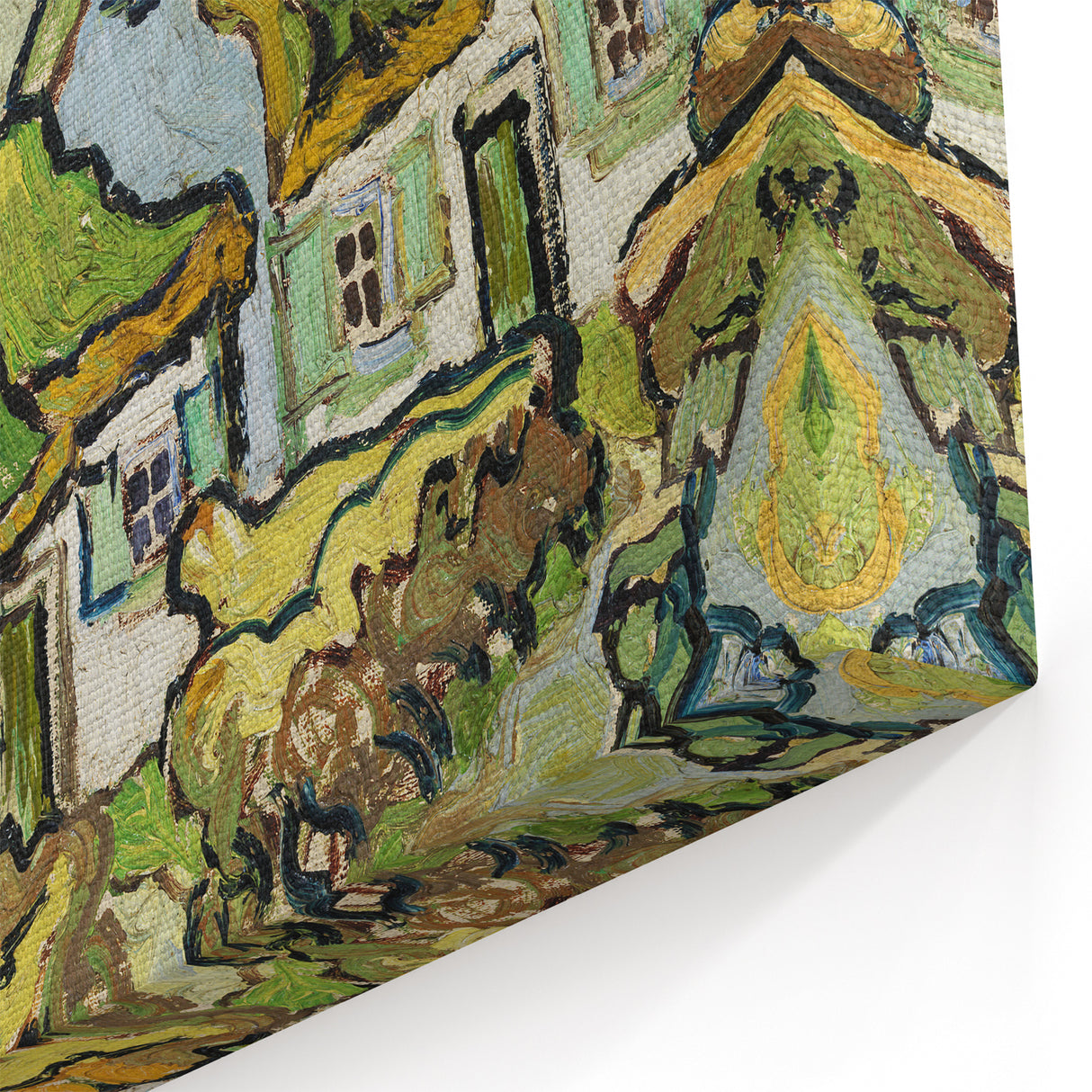 Van Gogh Canvas Prints - Thatched Cottages and Trees Art