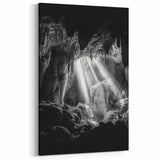 Cave Wall Art - Stunning Black and White Stalagmites Photography Print