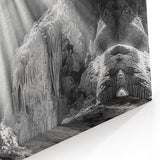 Cave Wall Art - Stunning Black and White Stalagmites Photography Print