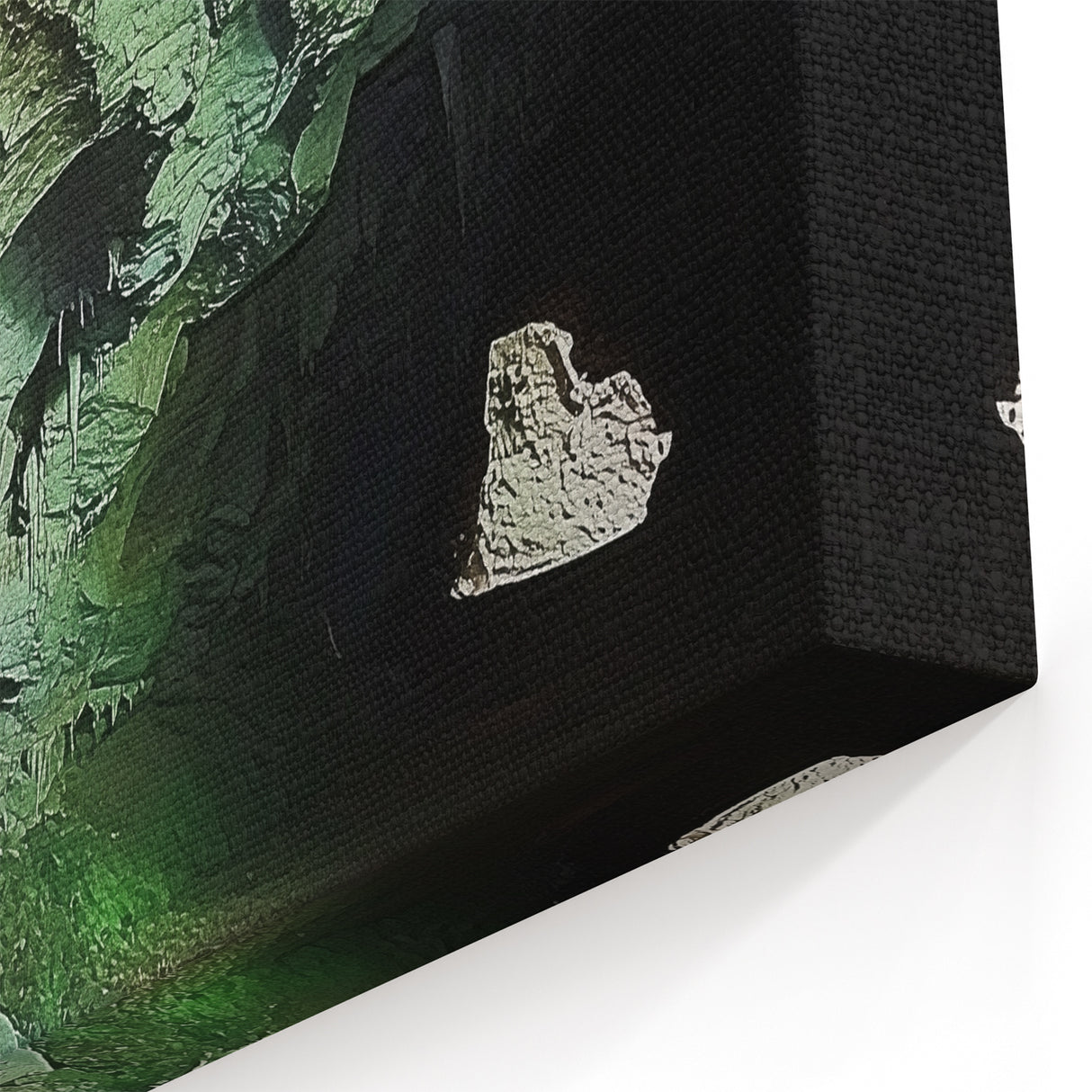 Natural Cave Pictures - Majestic Cave Waterfall with Greenery Print