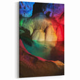 Cave Wall Art - Serene Underground River with Reflection Print