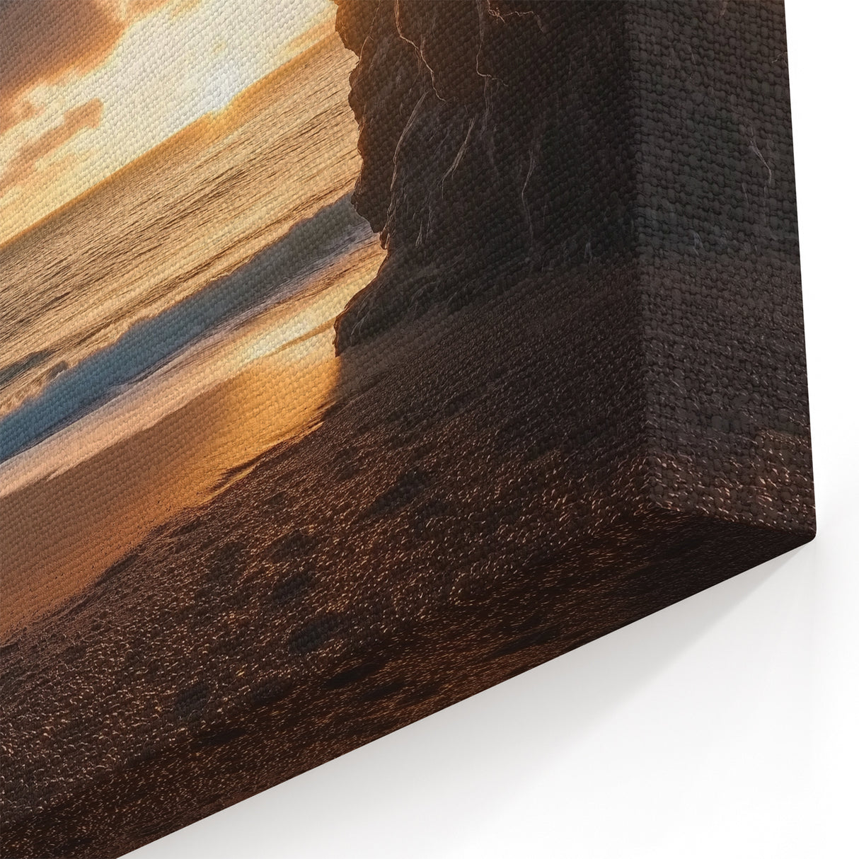 Cave Photography Prints - Golden Sunset Through Coastal Cave Art