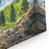 Cave Wall Art - Mystical Cave with Glowing Crystal Formations