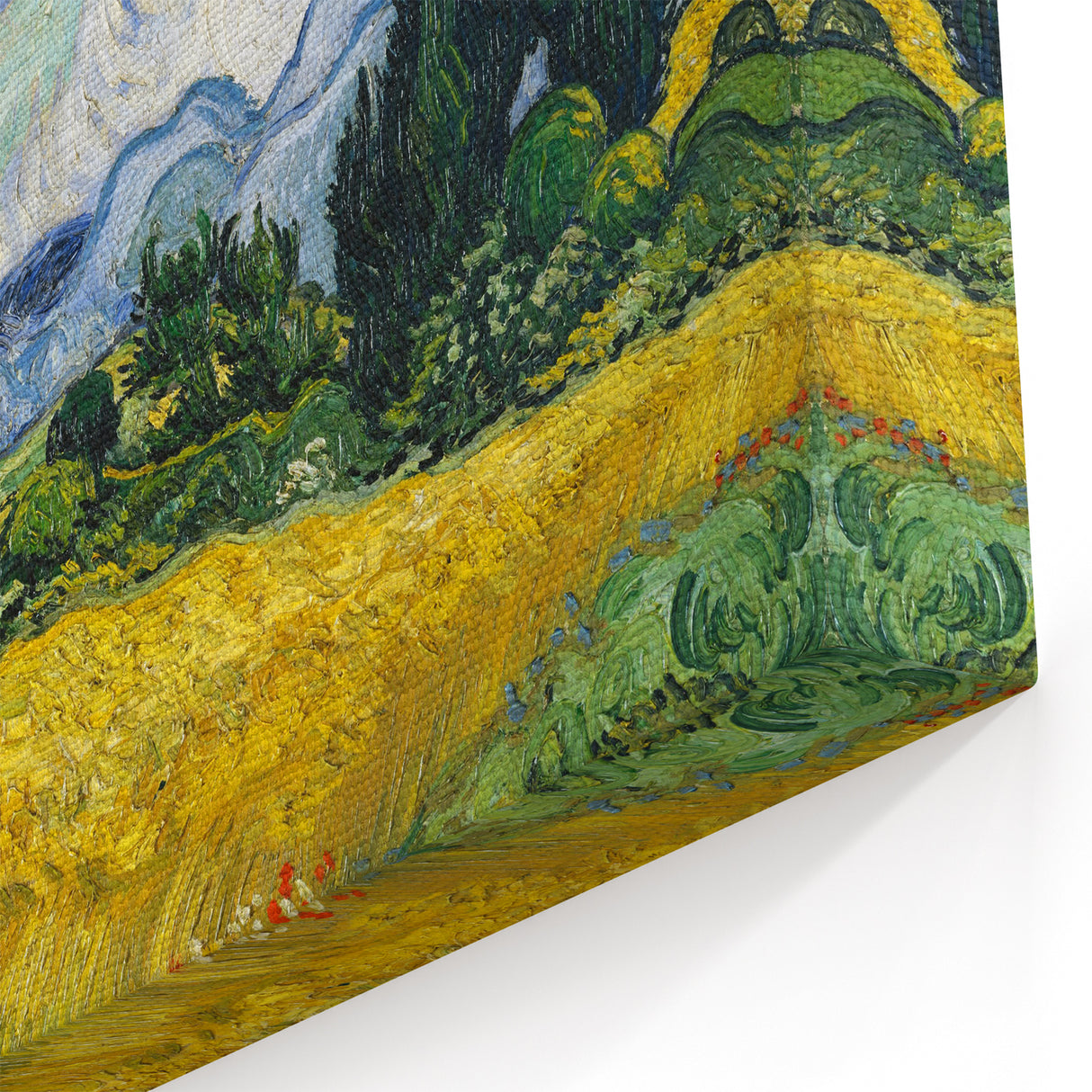 Starry Night Wall Art - Wheat Field with Cypresses Canvas Print