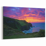 Vivid Sunset Cliffs Wall Art - Scenic Coastal Landscape Art Prints