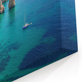 Golden Coastal Cliffs Wall Art - Scenic Seaside Landscape on Canvas