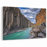 Canyon River Cliffs Wall Art - Scenic Basalt Rock Landscape Print