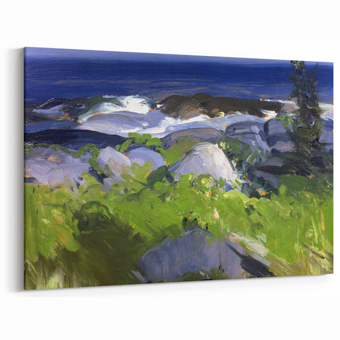 Modern Wall Art - Coastal Landscape with Lush Greenery
