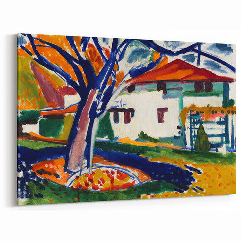 Modern Wall Art - Vibrant Abstract Landscape with Blue Trees