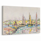 Modern Wall Art - Vibrant Coastal Scene with Boats at Concarneau