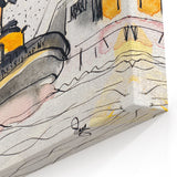 Modern Wall Art - Abstract Maritime Study with Yellow Tugboat