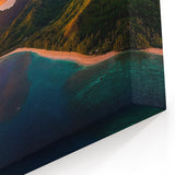 Golden Tropical Cliffs Wall Art - Sunset Beach Landscape Canvas Print