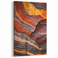 Abstract Cliff Layers Wall Art - Striking Earth Tones Canvas Print