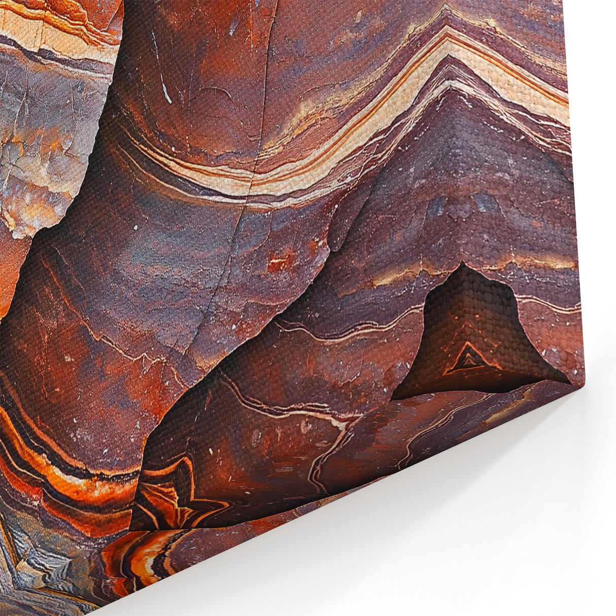 Abstract Cliff Layers Wall Art - Striking Earth Tones Canvas Print