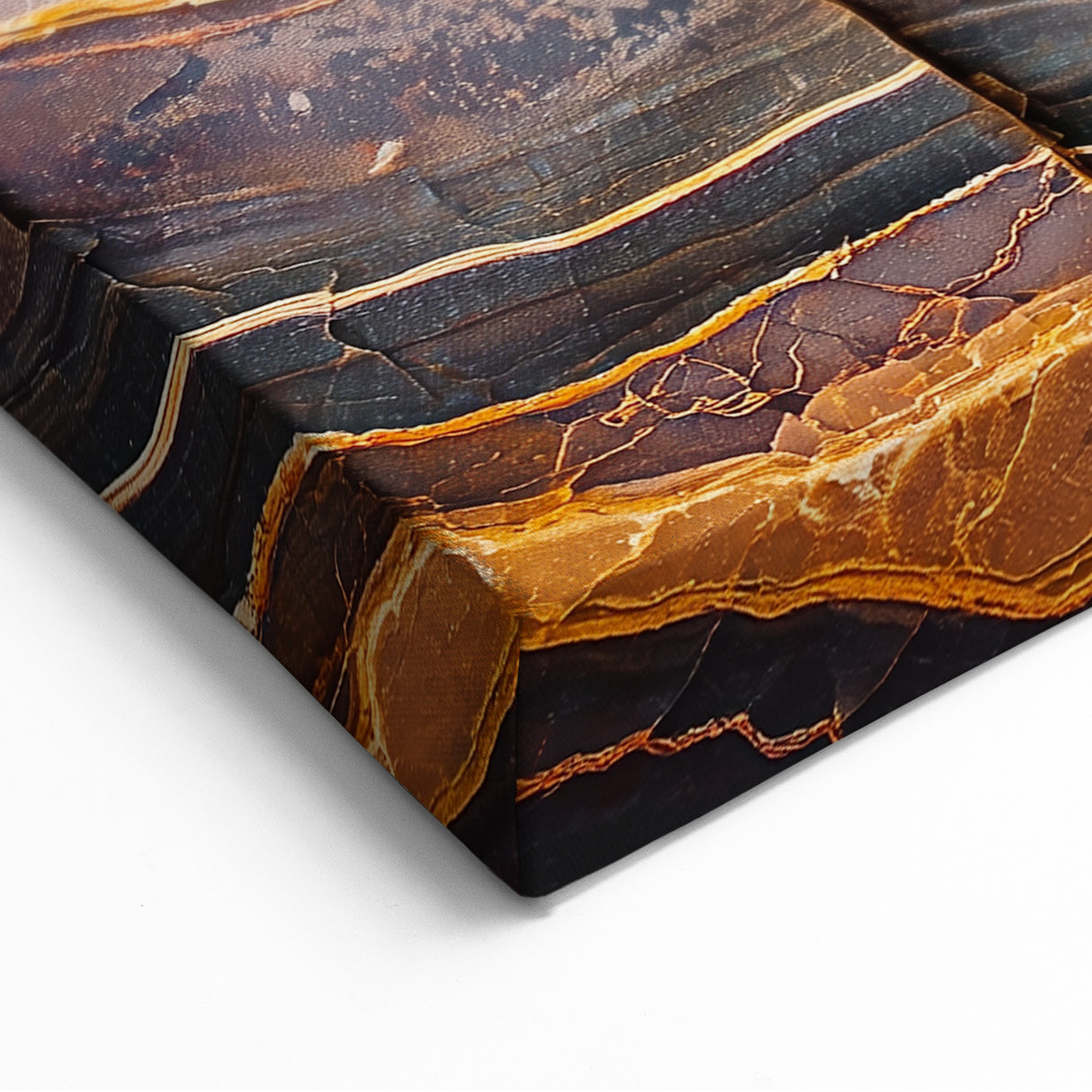 Abstract Cliff Layers Wall Art - Striking Earth Tones Canvas Print