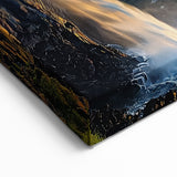 Waterfall Sunset Cliffs Wall Art - Scenic Ocean Landscape Canvas Print