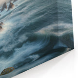 Majestic Coastal Cliffs Wall Art - Serene Ocean Waves Canvas Print