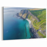 Scenic Cliffs Artwork - Aerial Coastal View with Verdant Hills