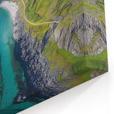 Scenic Cliffs Artwork - Aerial Coastal View with Verdant Hills