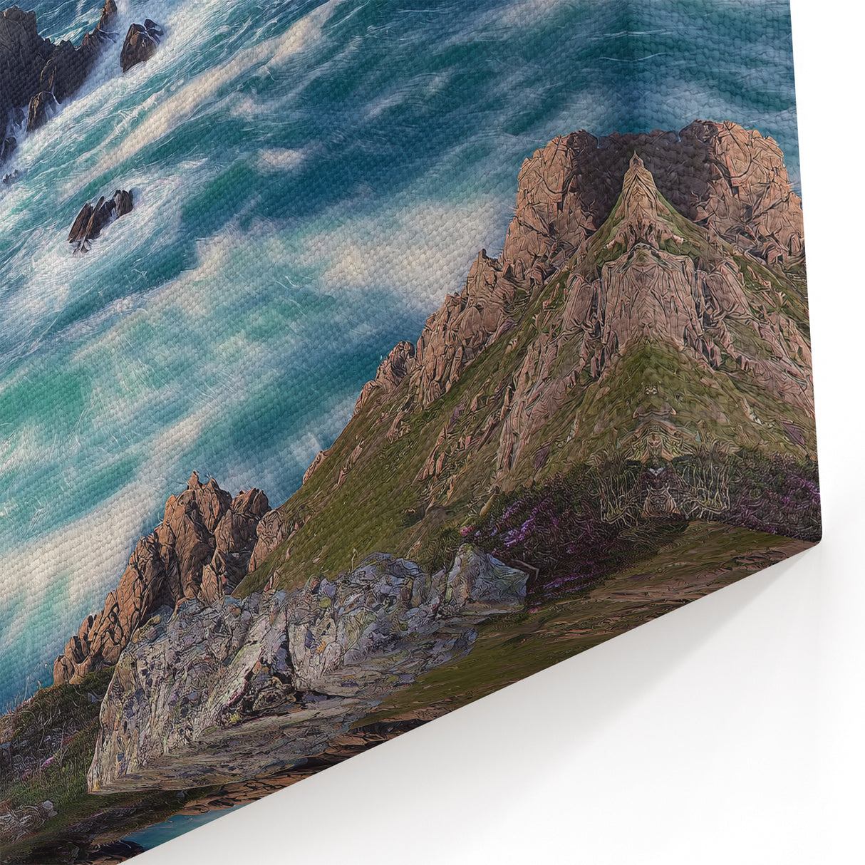 Landscape Art Cliffs - Rugged Coastal Beauty with Turquoise Waves
