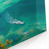 Cliffs Framed Print - Vibrant Coastal Cove with Turquoise Waters