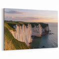 Cliffs Canvas Art - Sunset Over Dramatic White Cliffs