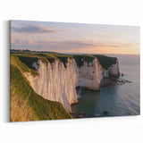 Cliffs Canvas Art - Sunset Over Dramatic White Cliffs