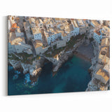 Cliffs Framed Print - Coastal Village Overlooking Turquoise Waters