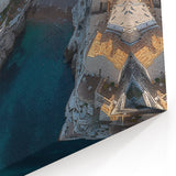 Cliffs Framed Print - Coastal Village Overlooking Turquoise Waters