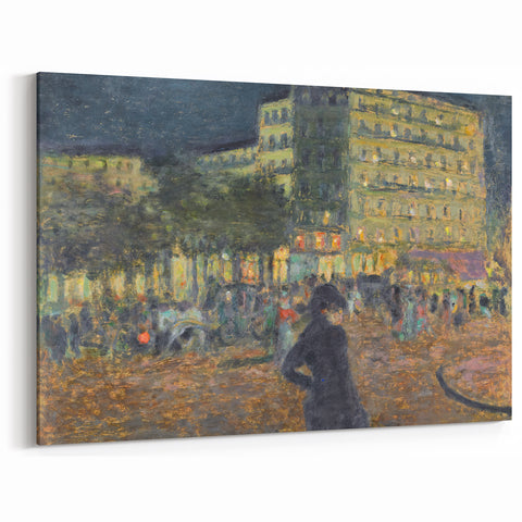 Place Pigalle at Night" by Pierre Bonnard - Illuminated Cityscape