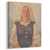 Modern Wall Art - Štefan Polkoráb’s Girl in Folk Costume Print