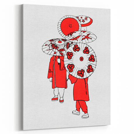 Modern Wall Art – Vibrant Oriental Umbrellas Illustration