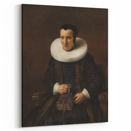 Elegant Baroque Portrait of a Woman with Book - Classic Art Print