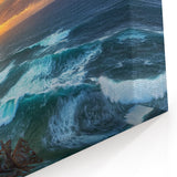 Cliffs Wall Art - Fiery Sunset Over Majestic Ocean Cliffs