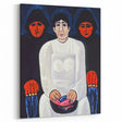 Modern Wall Art: Bold Contemporary Portrait with Red and Blue Tones