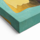 Abstract Modern Art: Vibrant Earthy Composition with Teal and Yellow