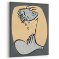 Abstract Modern Art: Fluid Motion in Blue and Gold with Organic Flow