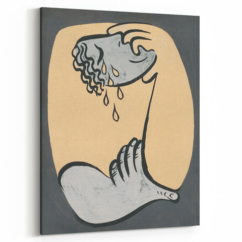 Abstract Modern Art: Fluid Motion in Blue and Gold with Organic Flow