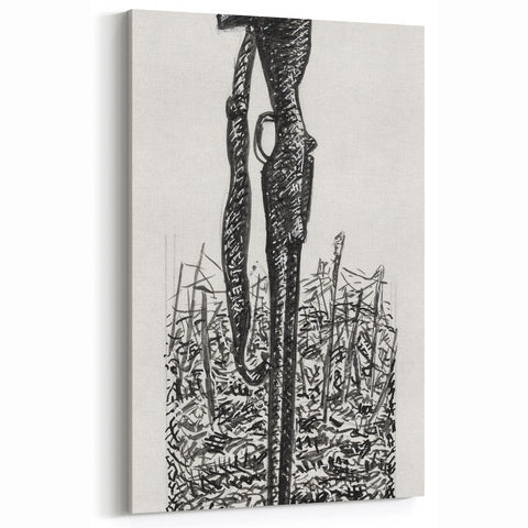 Expressionist Art - Rifle with Helmet in a Field by Leo Gestel