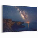 Cliffs Wall Art - Starry Night Sky and Coastal Horizon Photography