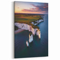Cliffs Framed Print - White Cliffs at Sunset Coastal Wall Decor