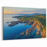 Scenic Cliffs Artwork - Coastal Rocky Landscape and Azure Waters Decor