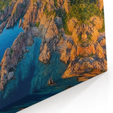 Scenic Cliffs Artwork - Coastal Rocky Landscape and Azure Waters Decor