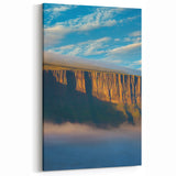 Landscape Art Cliffs - Majestic Misty Plateau at Sunrise Wall Decor