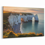 Cliffs Framed Print - Coastal Arches and Sunset Horizon Wall Decor